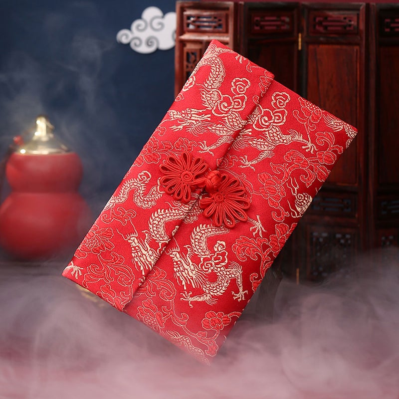 Red Envelopes Chinese Style Wedding Greeting Card Holder Red Brocade 18X10.5CM Money Holder 2Pack - Image 4