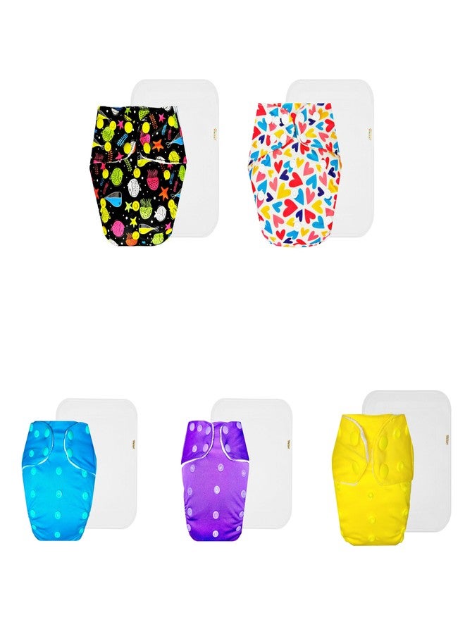 حفاضات دمبلدو القماشية الممتازة مع حشوة قطنية (عبوة من 5) | ملائمة تمامًا | وسادة ماصة من 6 طبقات | مناسبة للسفر | موثوق بها من قبل الأمهات | من 3 أشهر إلى 3 سنوات | للجنسين - Image 1