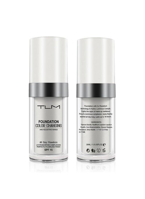Tlm Colour Changing Foundation Flawless Color Changing Foundation Makeup Base Moisturizing Liquid Foundation For Women Girls Spf15 Sunscreen Nongreasy Nonmarking Long Lasting(2Pack)