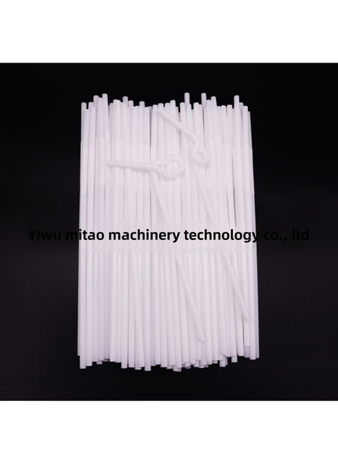 Mi Tao Disposable Plastic Color Art Straw Modeling Creative Elbow Monochrome 100 10 Color Selection-Color:White 100/bag