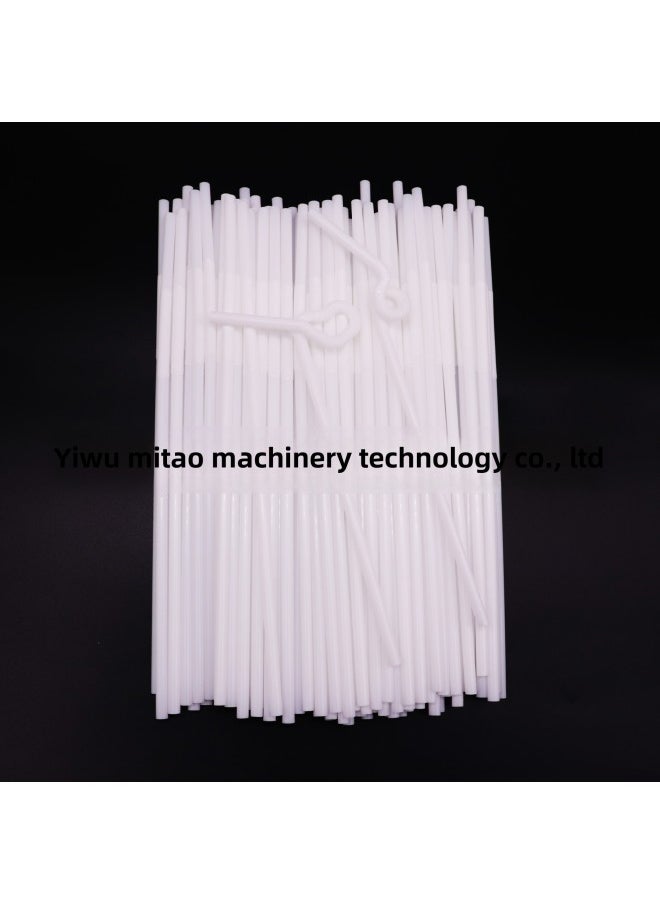 Generic - Mi Tao Disposable Plastic Color Art Straw Modeling Creative Elbow Monochrome 100 10 Color Selection-Color:White 100/bag - Image 1