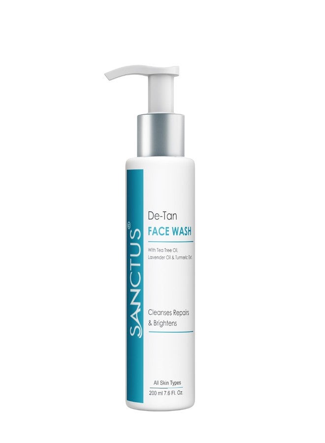 SANCTUS D-TAN Face Wash - Tan Removal & Skin Brightening - Oil Control & Skin Repair Formula - Paraben & SLS Free- Best Organic Face wash for TAN Control & Darkspot Reduction - 200ml - Image 1