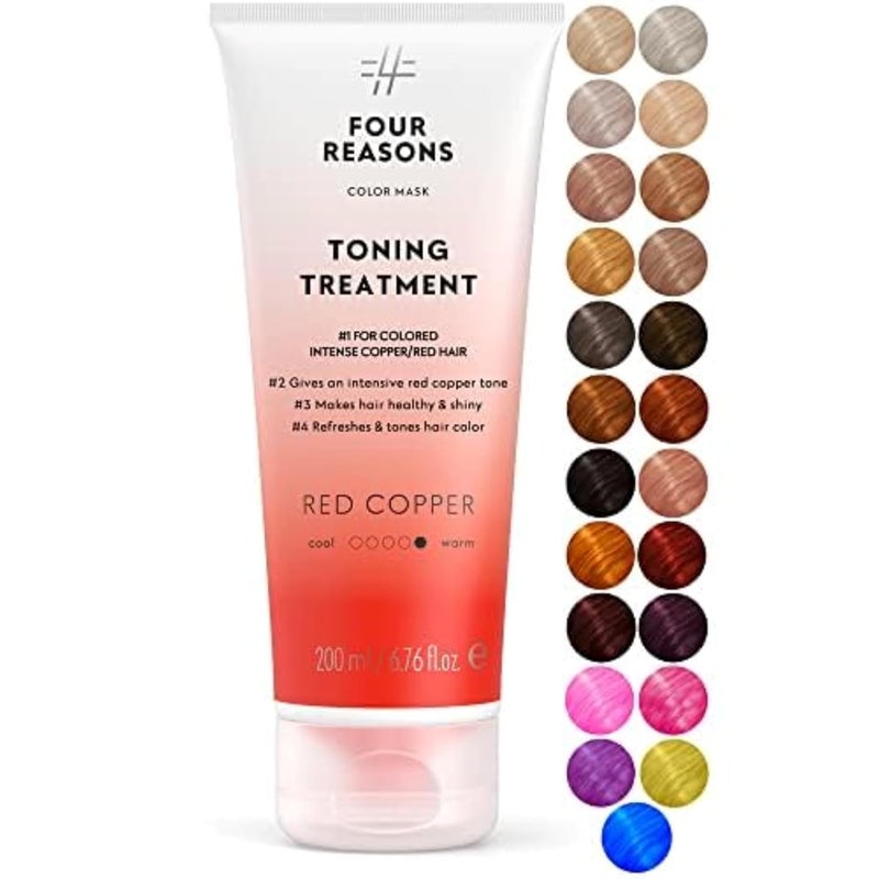 Four Reasons Color Mask  Red Copper  27 Colors Toning Treatment Color Depositing Conditioner Tone  Enhance ColorTreated Hair  Semi Permanent Hair Dye Vegan and CrueltyFree 676 fl oz
