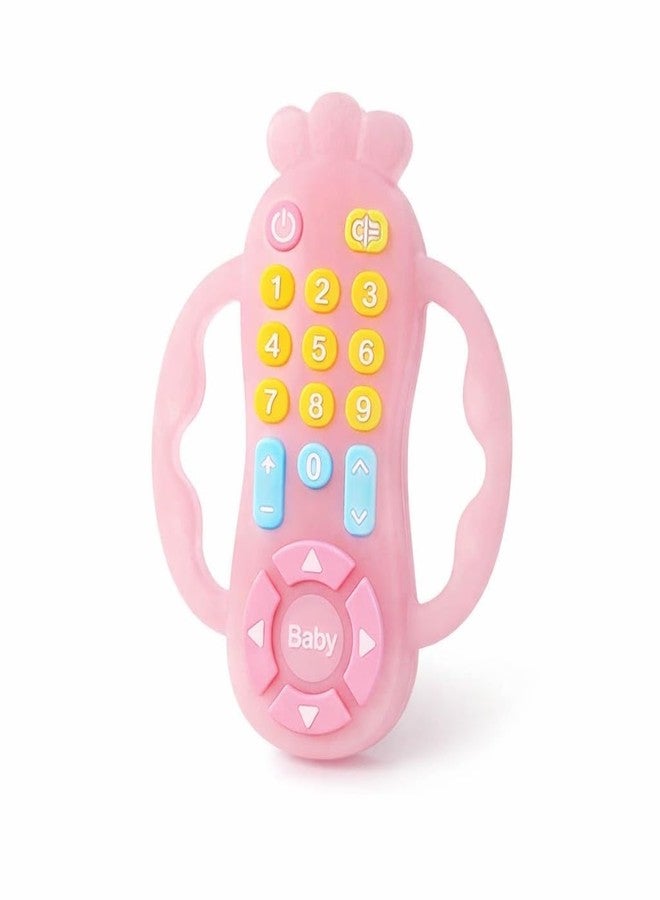 SADRUCHI Silicone & Wooden Baby Teether for 3+ Months, BPA-Free Food Grade Teething Toy with Wooden Ring, Soft Gum Soothing Chew Toy for Infants, Newborn Babies Boys & Girls (Teether Toy Pink) - Image 1
