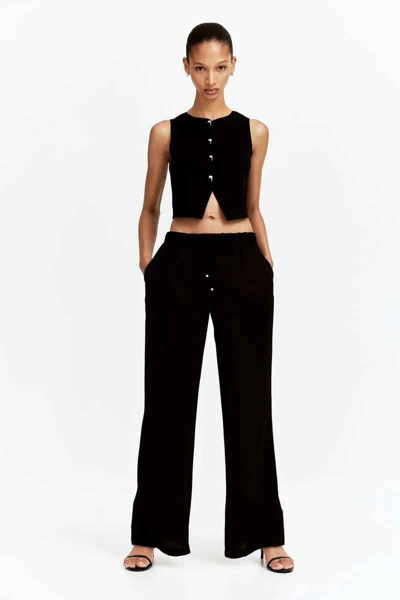 اتش اند ام Wide drawstring trousers