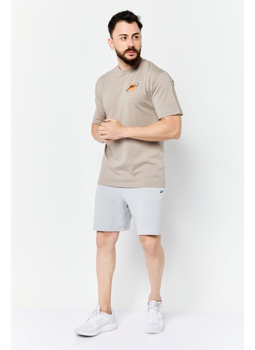 Reebok Men Sportwear Fit Short Sleeve Outdoor T-Shirt, Taupe  - Image 4