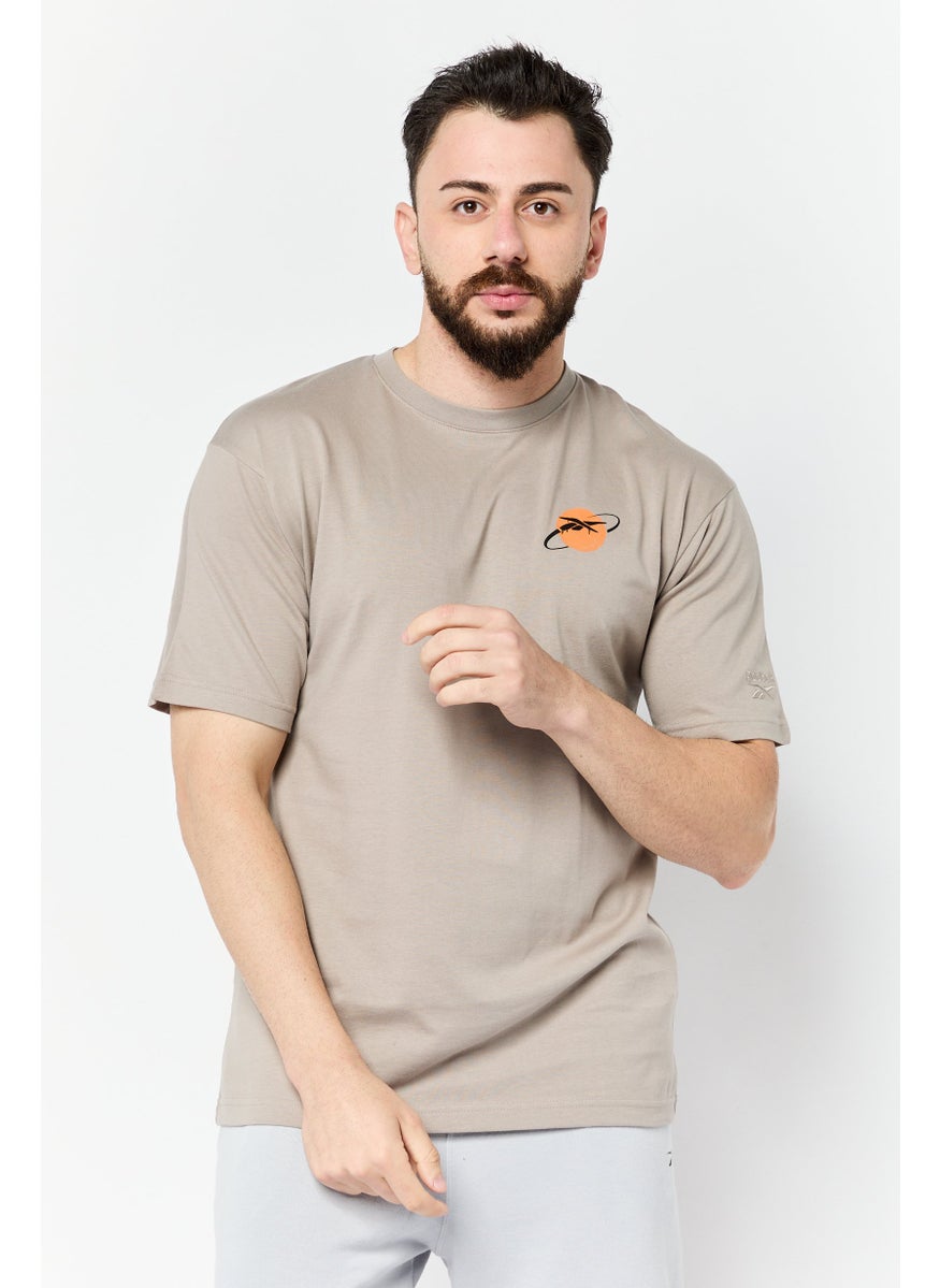 Reebok Men Sportwear Fit Short Sleeve Outdoor T-Shirt, Taupe  - Image 1