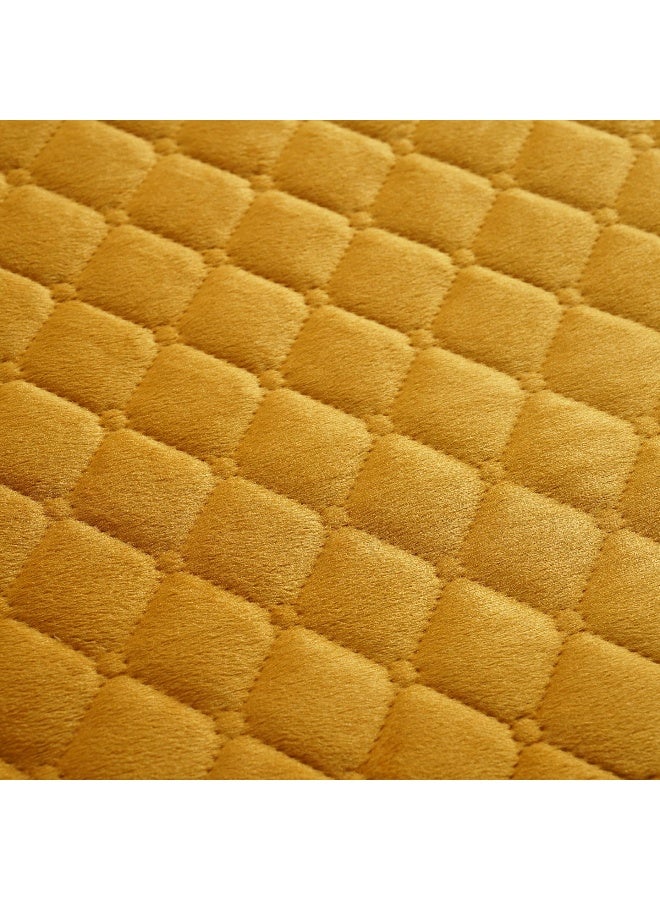 Pan Home طقم غطاء سرير مخمل مزخرف 3 قطع 220X240 سم - ذهبي - Image 4