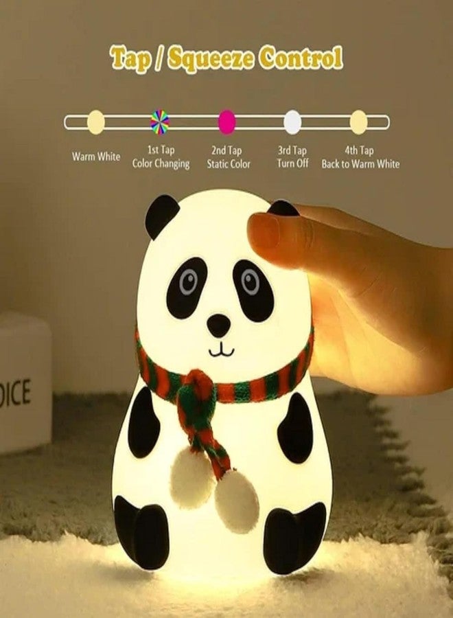 M2 ENTERPRISE Cute Panda Night Lamp, LED Night Light for Kids,7 Color Changing, BPA-Free Soft Silicone Nursery Lamp with Tap Controlled Adjustable Brightness - Image 2