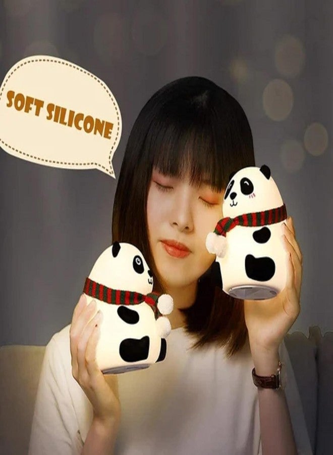 M2 ENTERPRISE Cute Panda Night Lamp, LED Night Light for Kids,7 Color Changing, BPA-Free Soft Silicone Nursery Lamp with Tap Controlled Adjustable Brightness - Image 4