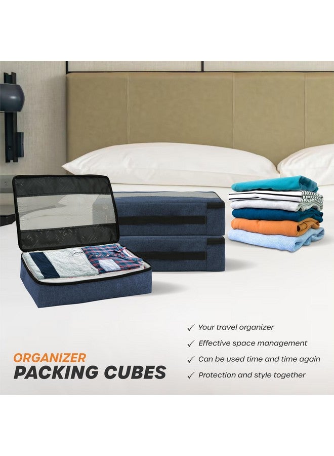 Cranique Packing Cubes for Travel Organizer, Storage Bag, Packing Bag for Toiletries, Clothes, Essential Pouch, Travel Organizer for Men & Women Pack of 3 (Cube1-Blue-Pack3) - Image 4