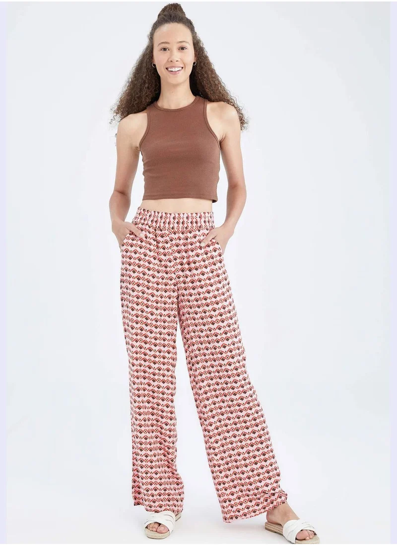 ديفاكتو High Waisted Zebra Printed Viscose Culottes