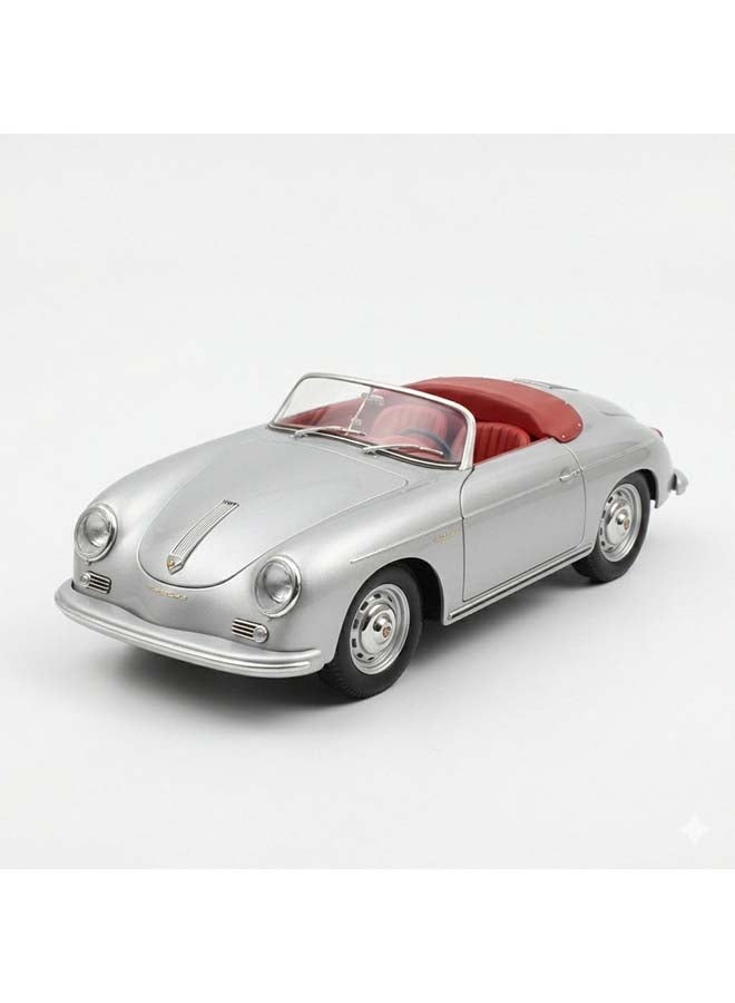 Welly 1:24 Scale Porsche Diecast Model Car - Classic Silver Vintage Replica with Red Interior - Image 2