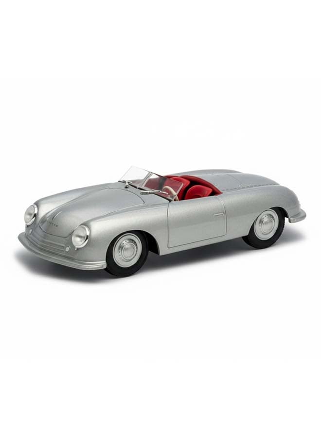 Welly 1:24 Scale Porsche Diecast Model Car - Classic Silver Vintage Replica with Red Interior - Image 3
