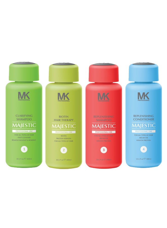 MAJESTIC MK PROFESSIONAL Biotin Hair Straightening Therapy complete kit 300ml - Image 1