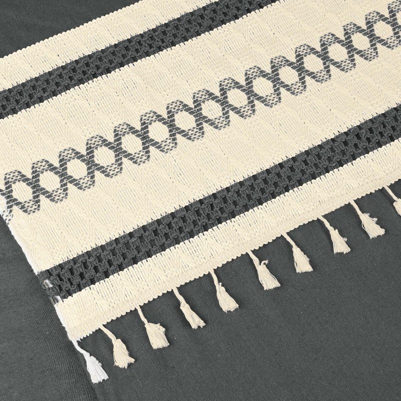 FRAMICS Linen Curtains for Living Room Farmhouse Curtains for Bedroom Grey Window Curtain Boho Crochet Drapes 84 Inch Length 2 Panels Set Light Filtering Rod Pocket Window Treatment - Image 5