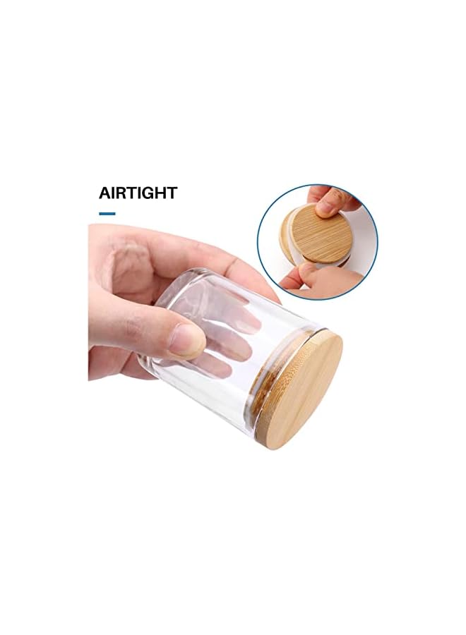 The Bros (12 Pack) Glass Candle Jars with Bamboo Lids for Making Candles, 10 OZ Empty Candle Tins with Wooden Lids, Bulk Clean Candle Containers - Dishwasher Safe - Image 3