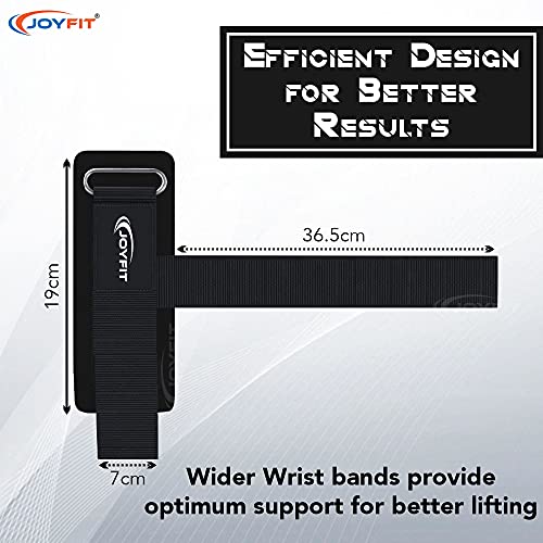 JoyFit Weightlifting Straps- For Weightlifting, Strength Training, Deadlift, Bodybuilding Crossfit and MMA, with Neoprene Padding and Wrist Support Suited for Both Men and Women [Pair] - Image 3