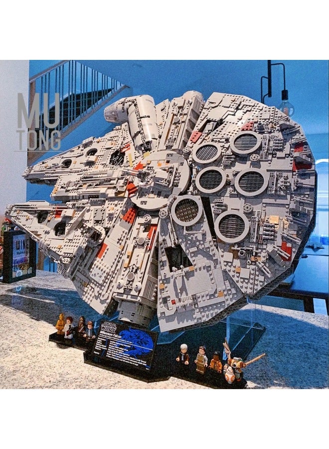 Building Blocks - Ultimate Millennium Lighting (without blocks) Building Blocks - Millennium Falcon model, space empire ship, compatible with major brands, challenging assembly, collectible gift. - Image 4