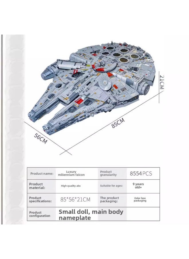 Building Blocks - Ultimate Millennium Lighting (without blocks) Building Blocks - Millennium Falcon model, space empire ship, compatible with major brands, challenging assembly, collectible gift. - Image 3