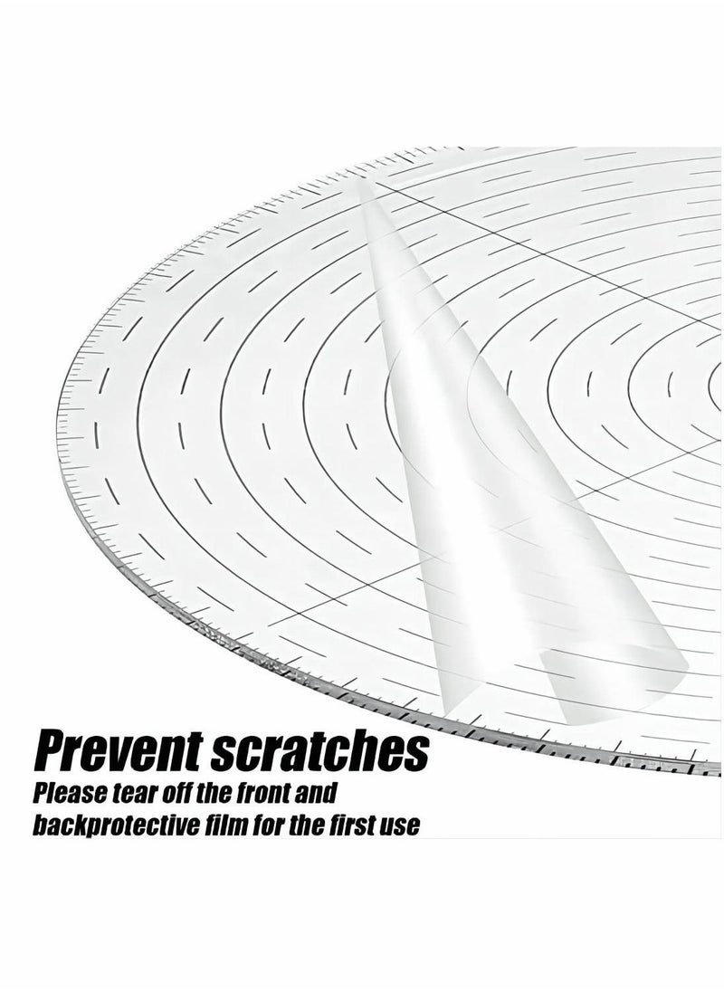 Excefore - 10" Round Center Finder Compass Clear Acrylic for Drawing Circles on fabric, wood, poster board, plastic, metal, glass, composites also for irregularly shaped items, Measure Alignment Tool - Image 1