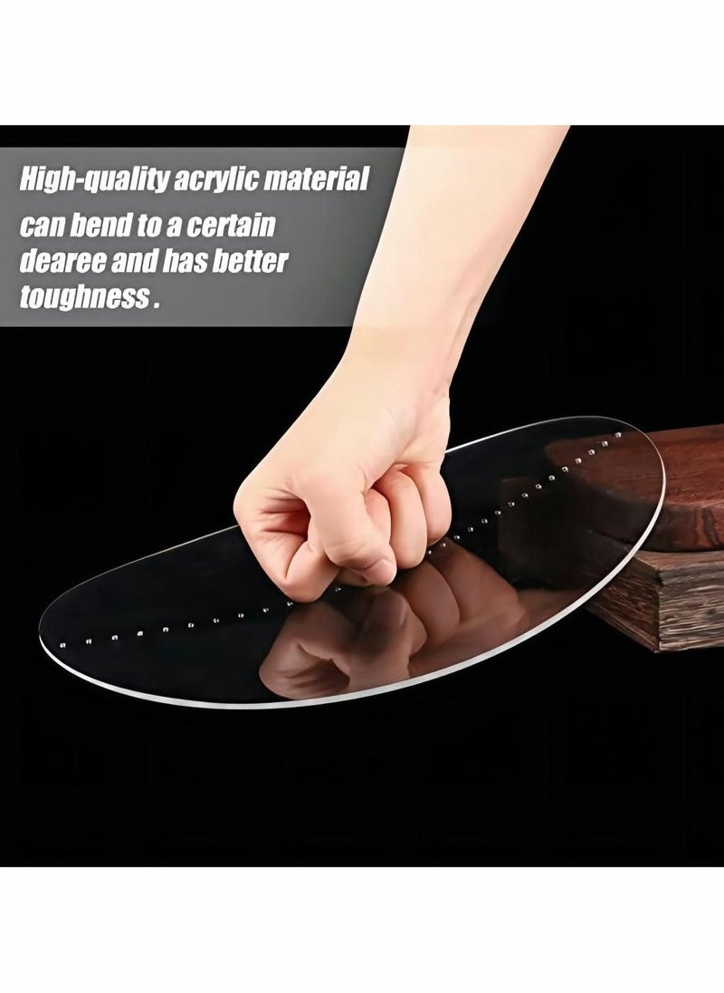 Excefore - 10" Round Center Finder Compass Clear Acrylic for Drawing Circles on fabric, wood, poster board, plastic, metal, glass, composites also for irregularly shaped items, Measure Alignment Tool - Image 1