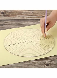 Excefore 10" Round Center Finder Compass Clear Acrylic for Drawing Circles on fabric, wood, poster board, plastic, metal, glass, composites also for irregularly shaped items, Measure Alignment Tool  - Image 2