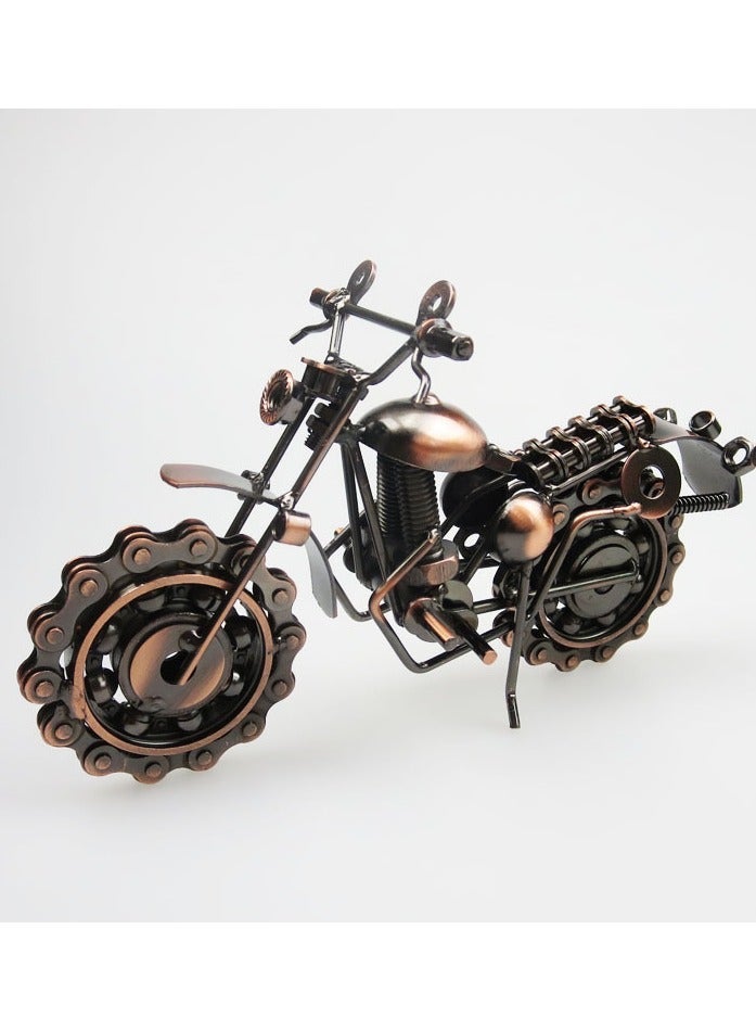 general Vintage Motorcycle Model Iron Sculpture Metal Craft Antique Home Decoration - Image 2
