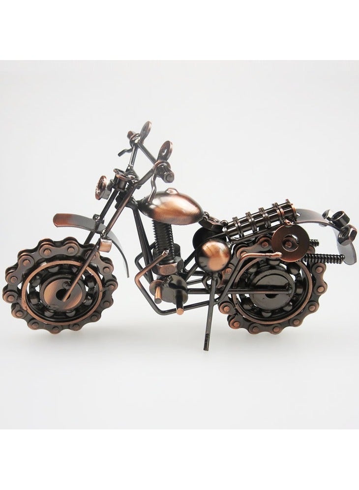 general Vintage Motorcycle Model Iron Sculpture Metal Craft Antique Home Decoration - Image 1
