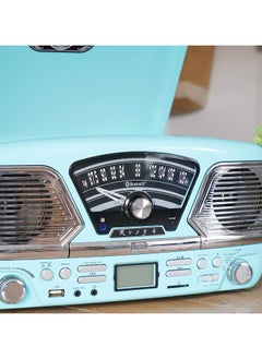 Steepletone Steepletone Roxy 4 1960s Retro Style Vinyl Record Player Blue 4 in 1 Music Center, CD Player, Radio, USB/SD Mp3 Playback Recording and Encoding  - Image 3