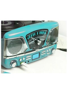 Steepletone Steepletone Roxy 4 1960s Retro Style Vinyl Record Player Blue 4 in 1 Music Center, CD Player, Radio, USB/SD Mp3 Playback Recording and Encoding  - Image 5