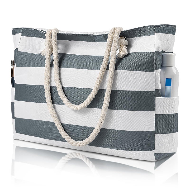 Pleneal Beach Bags For Women Large Beach Bags with Zipper Waterproof Sandproof Swim Pool Bag Large Tote - Image 2