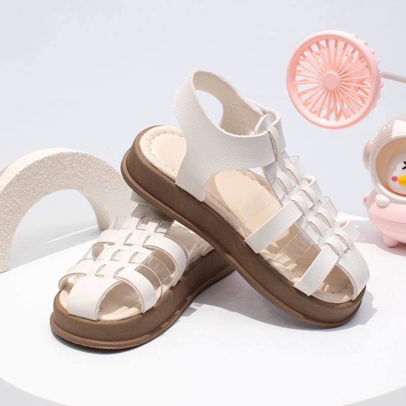 Baby Sandals Women'S 2025 Korean Style Mid-Big Kids Fashion Toe And Velcro Sandals Girls' Beach Shoes - Image 4
