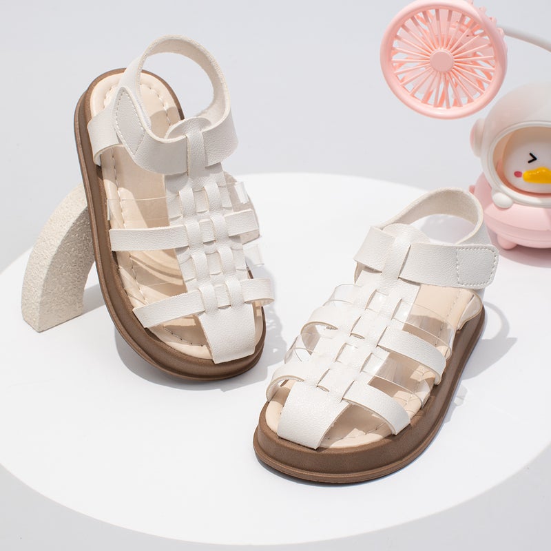 Baby Sandals Women'S 2025 Korean Style Mid-Big Kids Fashion Toe And Velcro Sandals Girls' Beach Shoes - Image 2