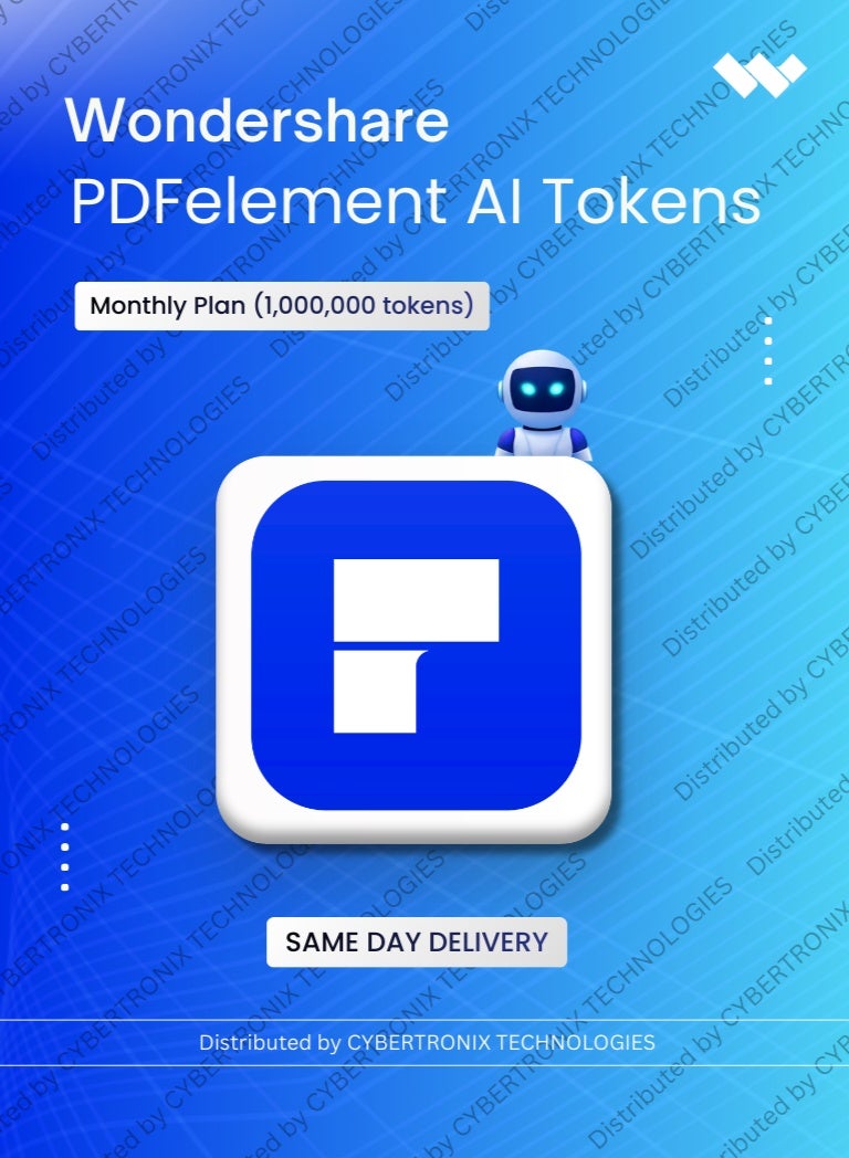 PDFelement AI Tokens Monthly Plan - 1,000,000 tokens | Digital License | Same Day Delivery