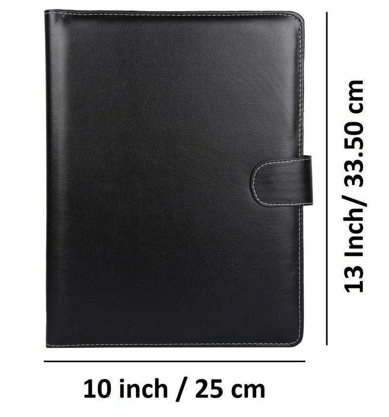 AmazingHind A4 Professional Pack Of 2 File Folders, Document Files For Certificates (Faux Leather - Black01) - Image 3
