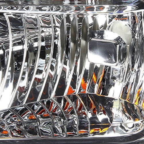 Auto Dynasty Factory Style Halogen Headlights Assembly Compatible with Ford F250 F350 F450 F550 Super Duty 2nd Gen 2008-2010, Driver and Passenger Side, Chrome Housing Amber Corner - Image 5