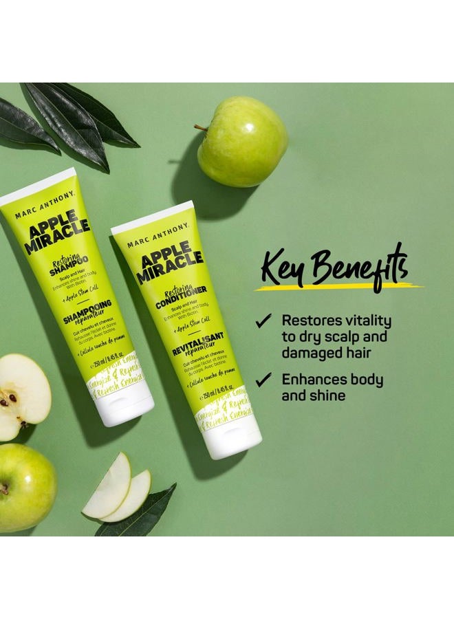 MARC ANTHONY Shampoo and Conditioner Set, Restoring Apple Miracle - Shine & Volume, Hair Growth, Breakage & Frizz Control - Apple Extract, Biotin, Keratin, & Grapeseed Oil - Dry Scalp & Damaged Hair(P - Image 2