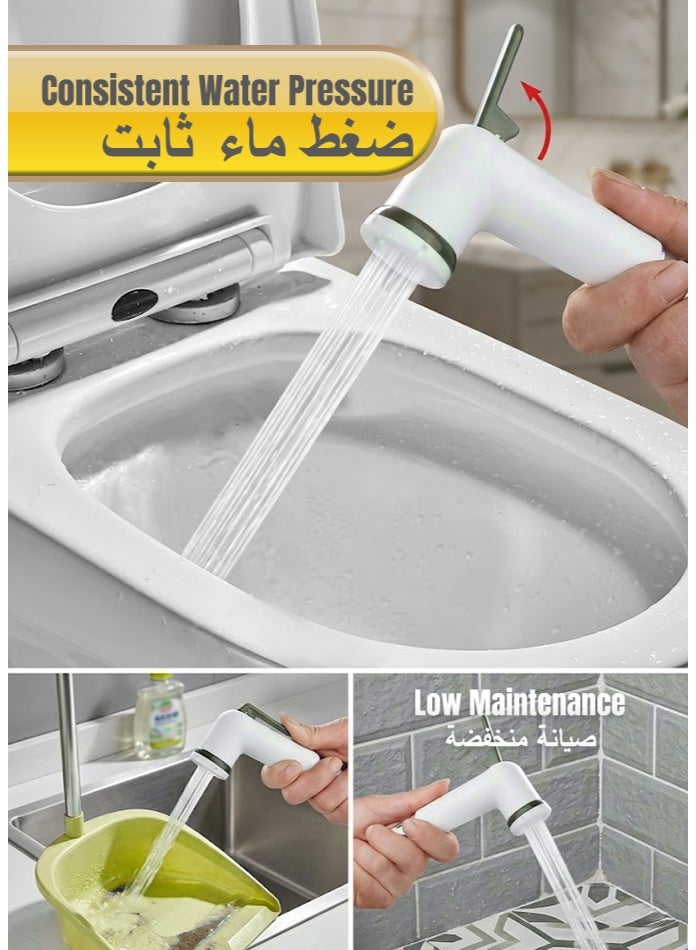 SHIND Shattaf Bidet Spray Set – Hand Held Toilet Sprayer with Hose & Wall Mount, High Pressure WC Spray, Anti-Crack Hose, Brass Fittings, ABS Chrome Finish, Heat Resistant 80°C, Leak Proof Bathroom Bidet Kit - Image 3