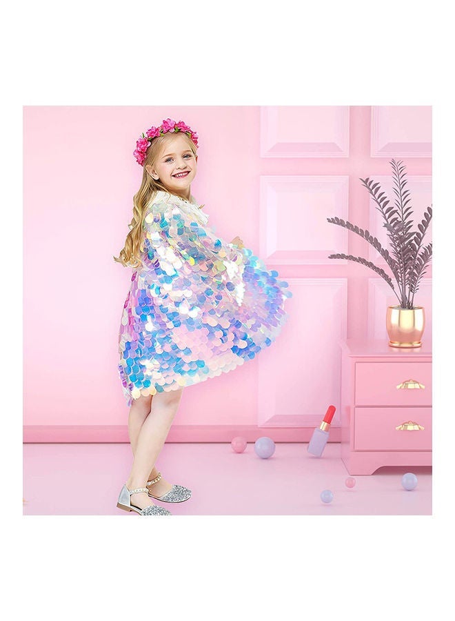 Mermaid Sequin Cloak Princess Costume S - Image 3