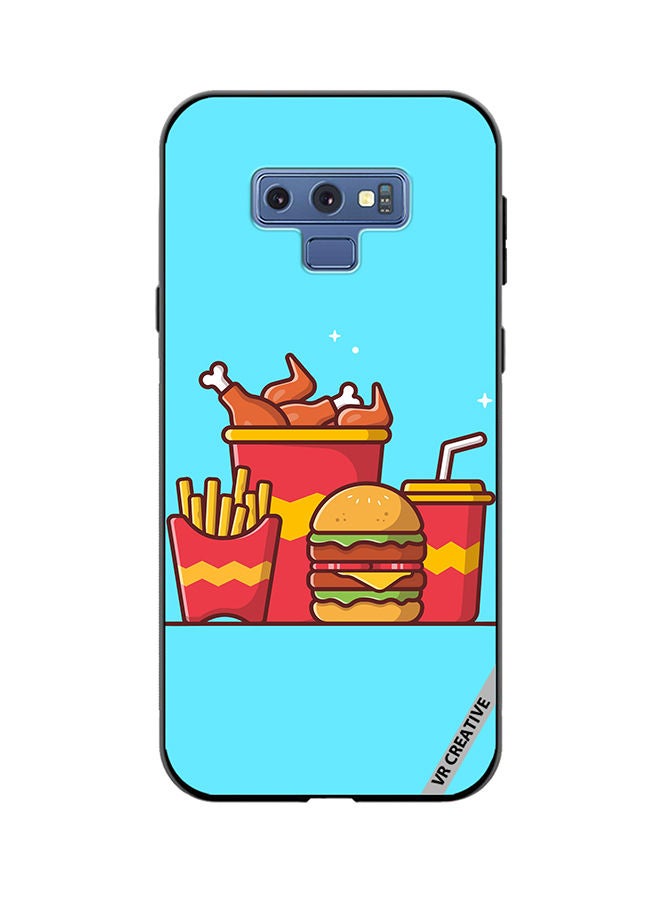 VR CREATIVE Protective Case Cover For Samsung Galaxy Note 9 Burger With Fried Chicken, French Fries And Soda Cartoon Design Multicolour - Image 1
