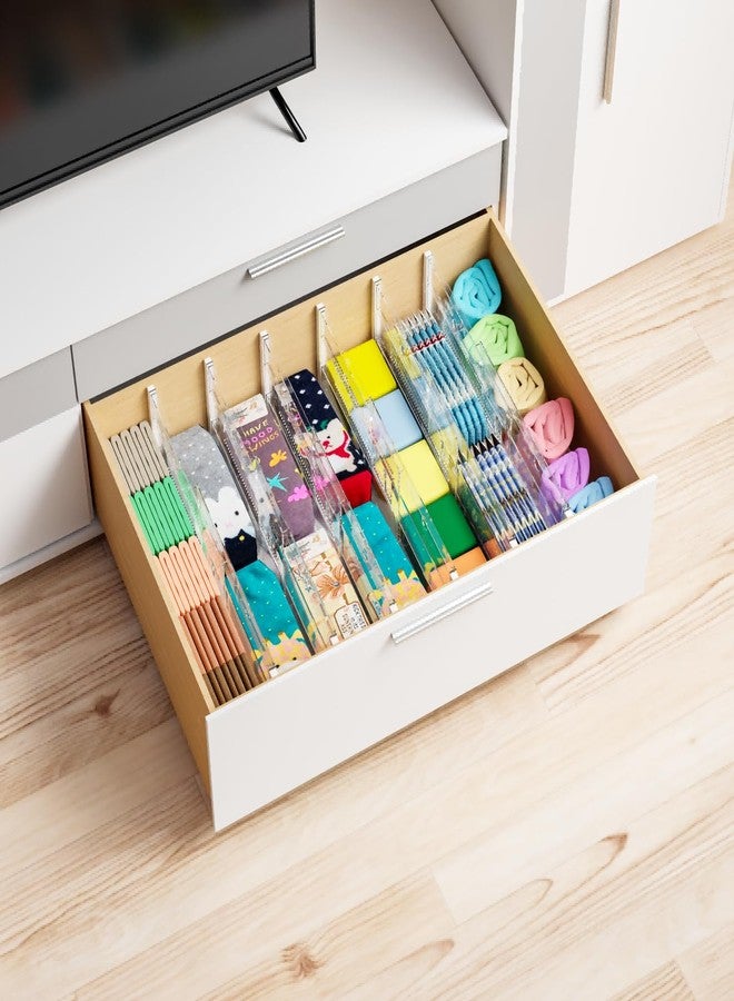 Yieach 5 Pack 6 Inch Tall Acrylic Drawer Divider for Clothes-Expandable from 12.3-18''-Adjustable Dresser Deep Drawer Dividers for Baby Clothing,Underwear,Clear in Drawer Separators for Kitchen,Office - Image 2