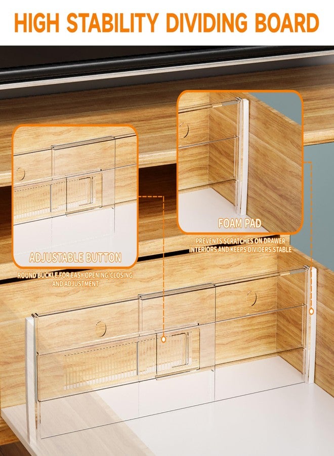 Yieach 5 Pack 6 Inch Tall Acrylic Drawer Divider for Clothes-Expandable from 12.3-18''-Adjustable Dresser Deep Drawer Dividers for Baby Clothing,Underwear,Clear in Drawer Separators for Kitchen,Office - Image 4