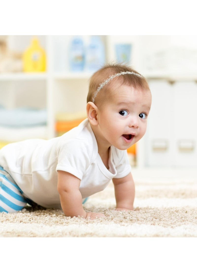 أوزيغالور 1 قطعة عصابة رأس من الدانتيل المرن للطفلة الرضيعة - قطن أبيض، إكسسوار شعر للأطفال، هدية لحديثي الولادة - Image 4