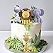 LEFUBABY Safari Animal Cake Toppers Jungle Wild Cake Decorations with Lion Giraffe Elephant Zebra for Wild Animals Themed Birthday Cake Decorations - Image 3