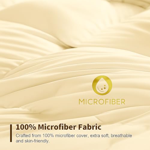 Bright Décor King Size Ivory Comforter Blanket | 300 GSM Quilt Blanket Rajai for Winter | Warm Down Alternative Duvet Insert with Corner Ties | Soft, Lightweight & Machine Washable Bedding Comforter - Image 5