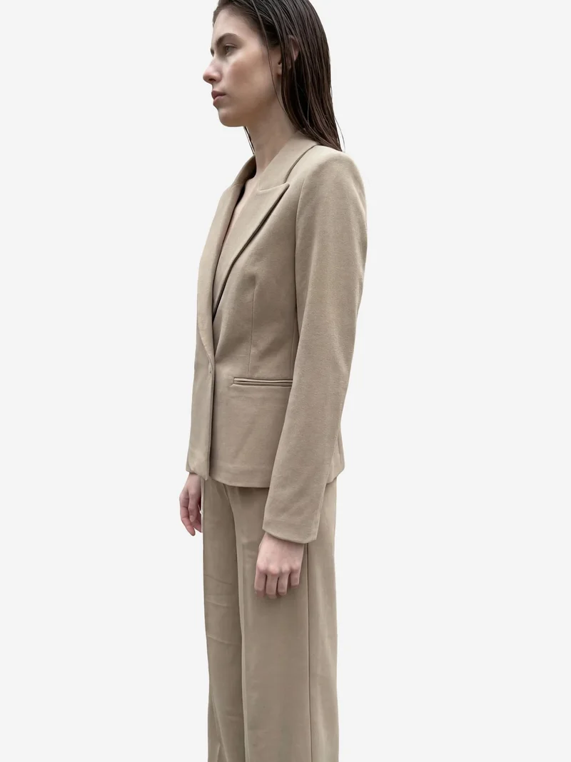 My Fashion Camel Brown MY FASHION Classic Buttoned Blazer for Women | Best Price UAE