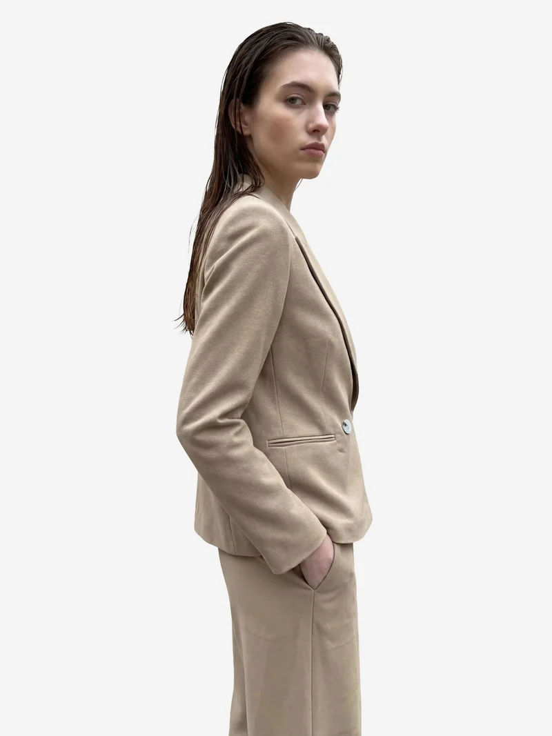 My Fashion Camel Brown MY FASHION Classic Buttoned Blazer for Women | Best Price UAE