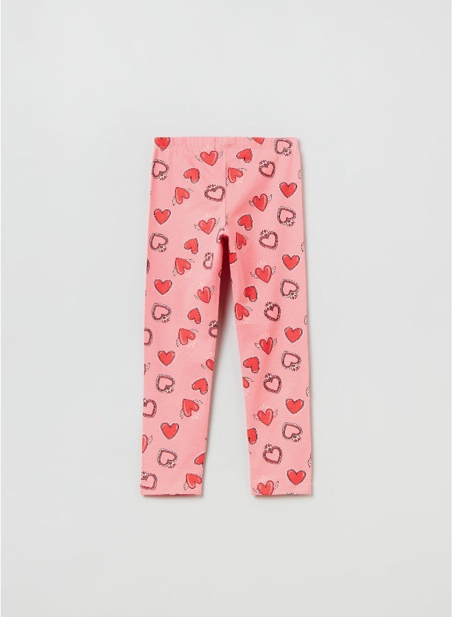 OVS Leggings In Stretch Cotton With Heart Print - Image 2