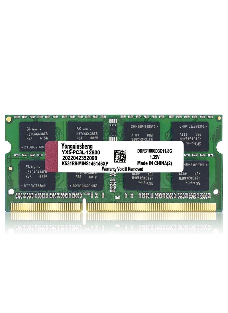 Generic DDR3 Kit - DDR3L 8GB Laptop RAM 1600MHz PC3 - 35V-12800 Unbuffered 1.35V - 1.5 CL11 Dual Rated 204 Pin CL11 Notebook Computer Memory Upgrade Module Green  - Image 1